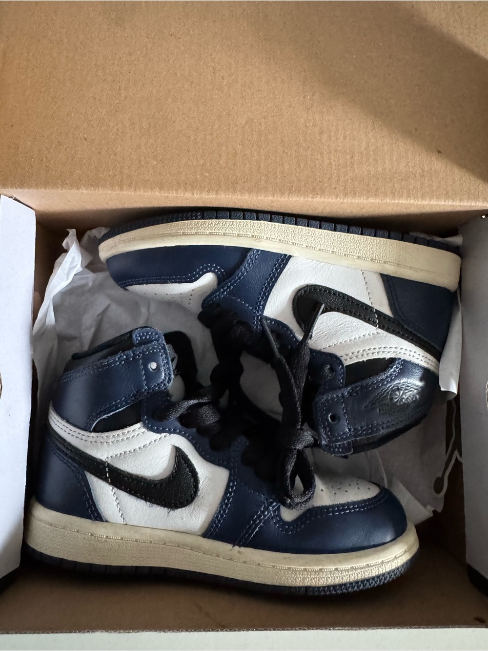 Nike Kids Navy, White & Black High-Top Sneakers